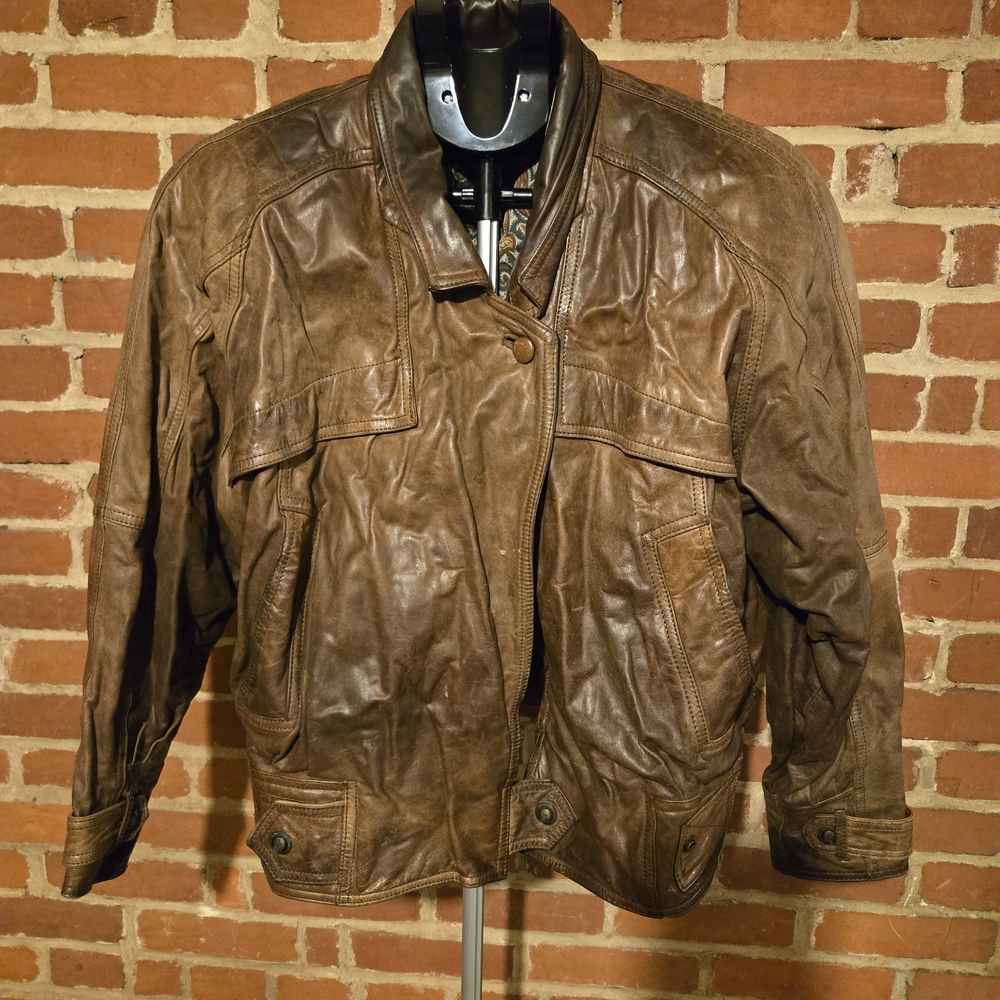 Adventure Bound Originals Brown Leather Jacket Thinulate Insulated Men’s Medium